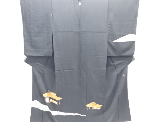 JAPANESE KIMONO / SILK / TAISHO ROMAN STYLE / HOUSES / SINGLE CREST